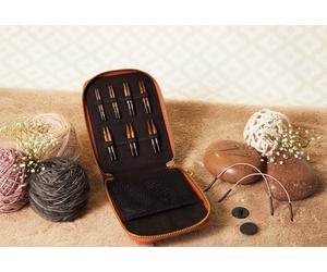 KnitPro Ginger MINI Interchangeable Knitting Needle Set 25cm Cables - Wood - New