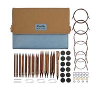 KnitPro Ginger MINI Interchangeable Knitting Needle Set 25cm Cables - Wood - New