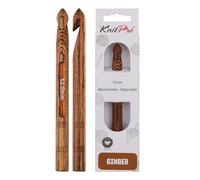 KnitPro Crochet Hook Ginger – Single-Ended Wooden 15 cm – 12.00 mm