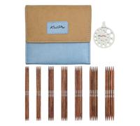 KnitPro Ginger Sock Needle, Wood, Brown, 15 cm