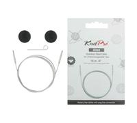 KnitPro GlideX Transparent Stainless Steel Fixed Cable with new Silver (SS) Connector 100cm