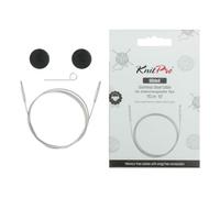 KnitPro GlideX Transparent Stainless Steel Fixed Cable with new Silver (SS) Connector 150cm