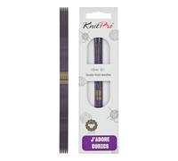 KnitPro J’Adore Cubics Double Pointed Knitting Needles Sets of 5 - Wooden Pins for Socks Hats Mittens Short Round Knitting - 15cm x 2.25mm, 26-1910101010, Purple