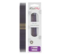 KnitPro Double-Pointed Knitting Needles J'Adore Cubics – Set of 5 Wooden 15cm (4.50mm) Purple