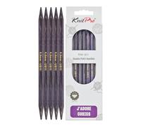 KnitPro J’Adore Cubics Double Pointed Knitting Needles Sets of 5 - Wooden Pins for Socks Hats Mittens Short Round Knitting - 15cm x 8.00mm, Purple, 26-1910101024