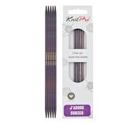 KnitPro Double-Pointed Wooden Needles J'Adore Cubics Set of 5 - 20cm x 3.75mm - Purple