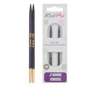 KNITPRO J’Adore Cubics Interchangeable Knitting Needles, Wooden, Purple, 5mm, 26-1940100219