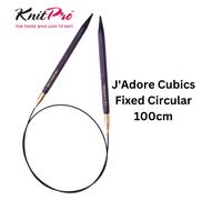 KnitPro J'Adore Cubics Knit Pins - Circular Fixed Knitting Needles - 100cm x 5.00mm, Purple, 26-1912105019