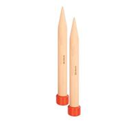 KnitPro Basix Birch: Knitting Pins: Single Ended: 35cm x 30.00mm, Birchwood, Multi-Colour, 30mm