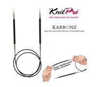 KnitPro Karbonz Circular Knitting Needles 100cm Virtually Unbreakable Fixed