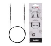 KnitPro Karbonz circular needle 40cm 5.00mm - 3pcs, Black