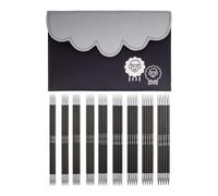 KnitPro Karbonz Double Pointed Needle Set - 9 x 15cm Double Ended Knitting Pin Sets of 5 Karbonz Deluxe Set for Beginners, Professionals & Gift Set, Black