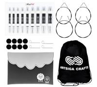 KnitPro Karbonz Deluxe Set 4 inch Circular Knitting Needles Size 2.5, 3, 4, 5, 6, 7, 8, 9, 10 Interchangeable, 4 Cables, 8 Caps, 4 Keys, Fabric Case with Project Bag