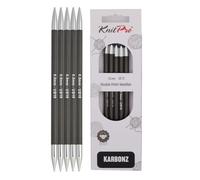 KnitPro Karbonz Set Of 5 Double Pointed Brass Tip Knitting Needles 15cm
