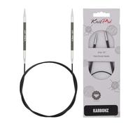 KnitPro 60 cm x 4.5 mm Karbonz Fixed Circular Needles, Black and Silver