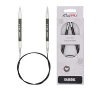 KnitPro Circular Needles Karbonz - Fixed 60cm (24") 6.50mm - Groves & Thames Multi