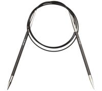 KnitPro KP41210 100 cm x 4.5 mm Karbonz Fixed Circular Needles, Black and Silver
