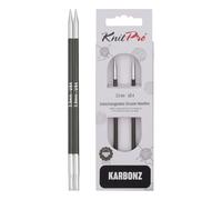 KnitPro KP41323 3.5 mm Karbonz Interchangeable Special Circular Needles, Black and Silver