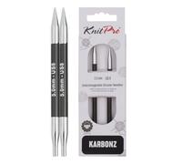 KnitPro KP41327 5 mm Karbonz Interchangeable Special Circular Needles, Black and Silver