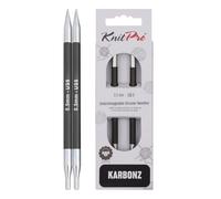 KnitPro 5.5 mm Karbonz Interchangeable Normal Circular Needles, Black and Silver