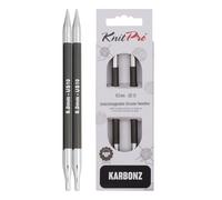 KnitPro 6 mm Karbonz Interchangeable Normal Circular Needles, Black and Silver