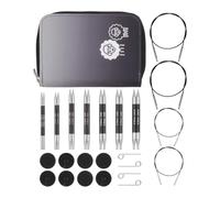 KnitPro Karbonz Knitting Pin Set of 7, Circular, Interchangeable, Special Deluxe Set