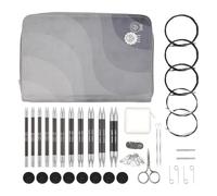 KnitPro Karbonz Interchangeable Needle Set - 11 x 13cm Circular Knitting Pin Pairs with Accessories Karbonz Regal Set for Beginners, Professionals & Gift Set, Black