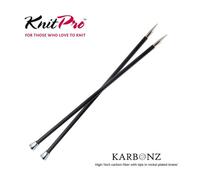 KnitPro Karbonz Single Pointed Brass Tip Knitting Needles 25cm