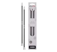 KnitPro Karbonz single-pointed needles 25cm 5.00mm - 3pcs, Silver,Black
