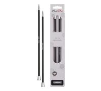KnitPro 25 cm x 6 mm Karbonz Single Pointed Needles, Black and Silver