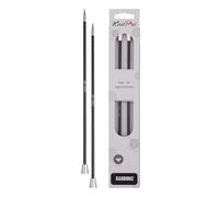 KnitPro 35 cm x 4.5 mm Karbonz Single Pointed Needles, Black and Silver