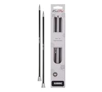 KnitPro 35 cm x 5.5 mm Karbonz Single Pointed Needles, Black and Silver