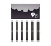 KnitPro Karbonz Starter Double Ended Knitting Needle Set 20cm 2.5-5mm (6 Sizes)