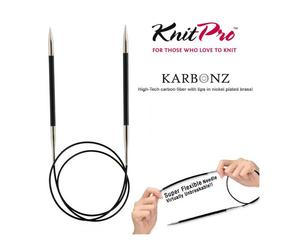 KnitPro Karbonz Virtually Unbreakable Fixed Circular Knitting Needles 80cm