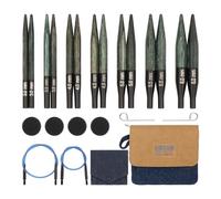 KnitPro - KnitPro Interchangeable Needle Set Mini Wood Indigo - 1 Set,Blue/Fold,3,00 mm - 6,00 mm
