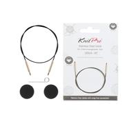 KnitPro - KnitPro The Mindful Collection Stainless Steel Black/Gold Fixed Interchangeable Cable for 100cm Needle - 1 Piece