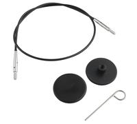 KnitPro - KnitPro The Mindful Collection Stainless Steel Black/Silver Fixed Interchangeable Cable for 50cm Needle - 1 Piece