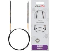 KnitPro J’Adore Cubics Circular Fixed Knitting Needles - Wooden Pins for Socks Blankets Sleeves Short Round Knitting - 100cm x 3mm, Purple, 26-1912105013
