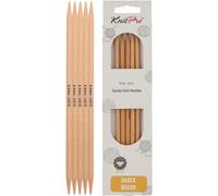 KnitPro Knitting Pins Double-Ended Basix Beech 20cm x 6.00mm (5pc)