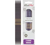 KnitPro Double-Pointed Knitting Needles J'Adore Cubics – Set of 5 Wooden 20cm x 5.00mm Purple