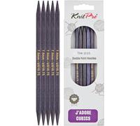 KnitPro J’Adore Cubics Double Pointed Knitting Needles Sets of 5 - Wooden Pins for Socks Hats Mittens Short Round Knitting - 20cm x 7.00mm