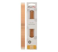 KnitPro KP35115 Basix Birch: Knitting Pins: Sets of 5. Double Ended: 20cm x 3.50mm, Birchwood, Multi-Colour, 3.5mm