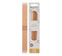 KnitPro KP35117 20 cm x 4 mm Basix Double Pointed Needles, Birch, Light Brown, Bruin