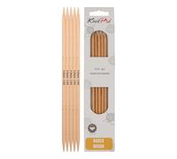 KnitPro KP35119 20 cm x 5 mm Basix Double Pointed Needles, Birch, Brown, Bruin
