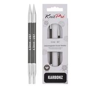 KnitPro KP41326 4.5 mm Karbonz Interchangeable Special Circular Needles, Black and Silver