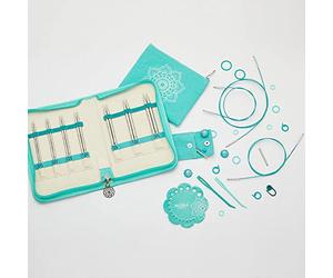 KNITPRO Mindful Set Believe Stainless Steel Lace Needle Tips Set + Accessories Item 36302DE German Edition