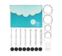 KnitPro Interchangeable Circular Knitting Needle Tips Deluxe Set - Nova Cubics (4.00-8.00mm), Silver