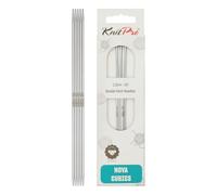 KnitPro Nova Cubics Double Pointed Needles - 12.5cm x 2.25mm Double Ended Knitting Pins, Set of 5, Silver
