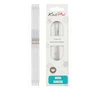 KnitPro Nova Cubics Double Pointed Needles - 12.5cm x 2.75mm Double Ended Knitting Pins, Set of 5, Silver
