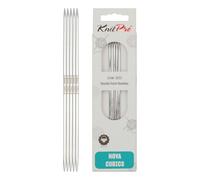 KnitPro 15 cm x 3 mm Nova Cubics Double Pointed Needles, Shiny Brass, Silber